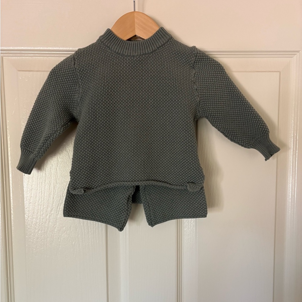 Olive + Scout Green Textured Knit Sweater and Pant set - size 12-18 months
